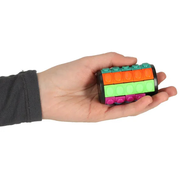 Ötszintes forgatható logikai henger kirakó – színes műanyag, 3,5×6,3 cm