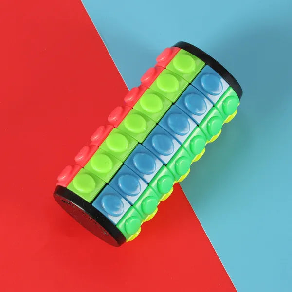 Forgatható logikai henger kirakó, 7 sor, 3,5×8,5 cm, műanyag