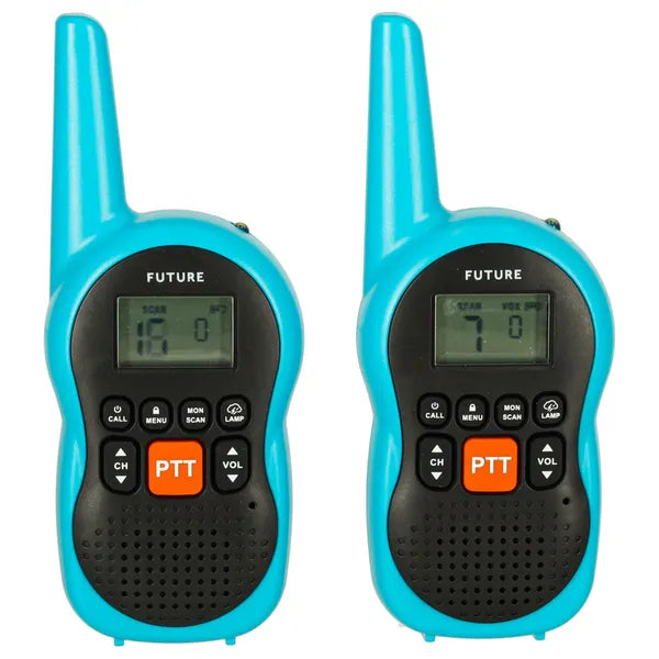 Gyerek walkie-talkie készlet, 2 db, kék, 3 km hatótáv
