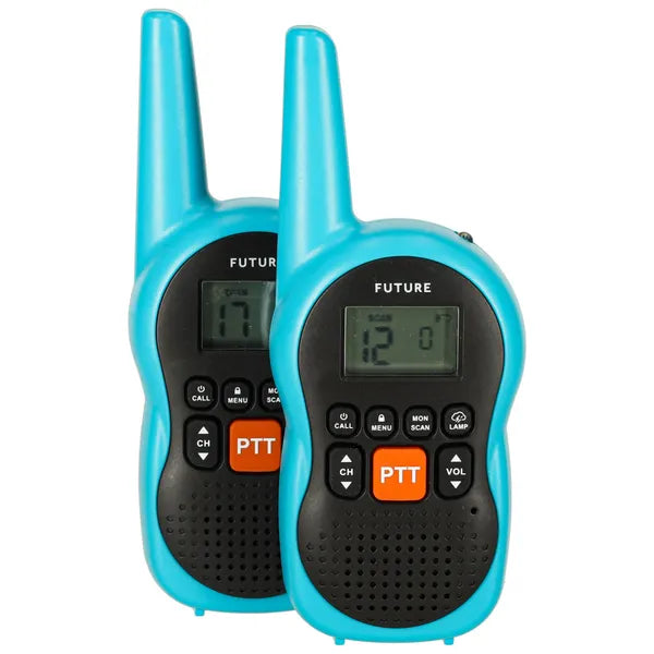 Gyerek walkie-talkie készlet, 2 db, kék, 3 km hatótáv