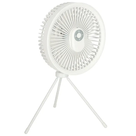 Vezeték nélküli asztali ventilátor, USB-C, távirányító, LED, 18 cm, fehér