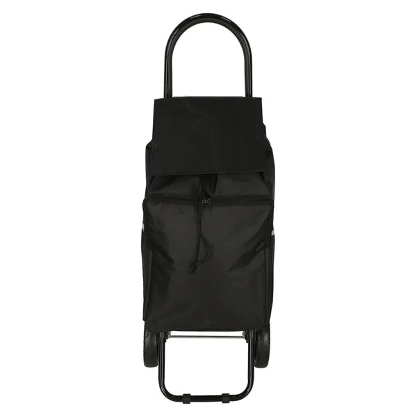 Fekete bevásárlókocsi táskával, 34 l, hőtartó zseb, 95 cm