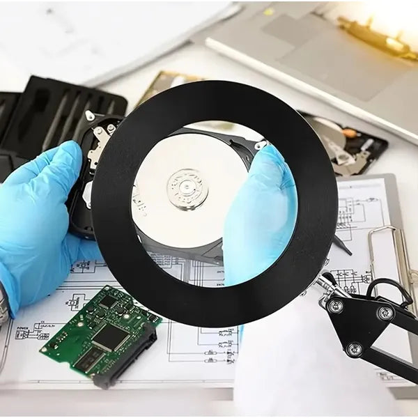 Asztali LED nagyítós lámpa 3x, állítható kar, 11W, USB, fekete