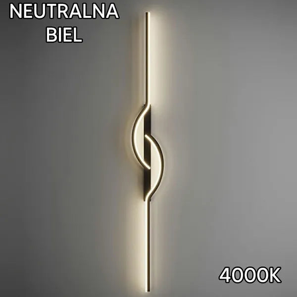 Fali LED lámpa 60 cm, 4000K természetes fehér, fekete alumínium