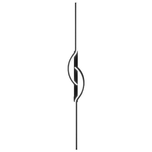 Modern fekete LED fali lámpa, 60 cm, meleg fehér fény, 10 W