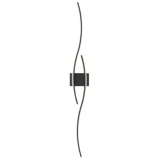 Modern fekete led fali lámpa, 60 cm, meleg fehér fény