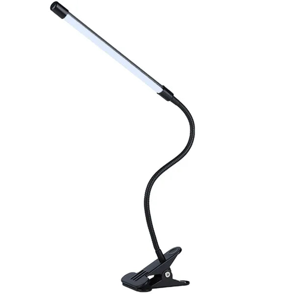 USB-s LED asztali lámpa csipesszel, 20 LED, 3 fényerő, fekete