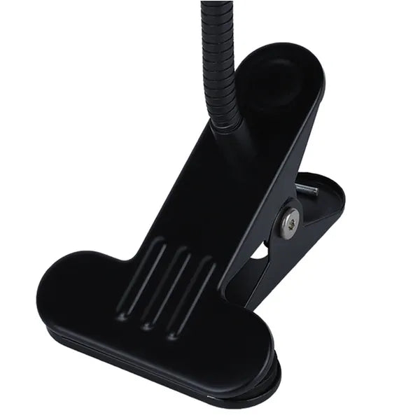 USB-s LED asztali lámpa csipesszel, 20 LED, 3 fényerő, fekete
