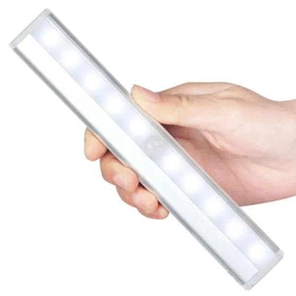 Vezeték nélküli led lámpa 10 led-diódával, mozgásérzékelővel, kétoldalas ragasztószalaggal, fehér