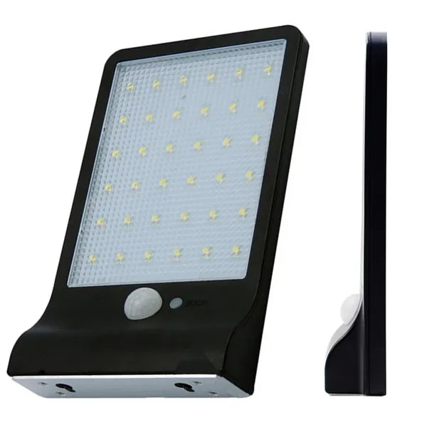 Napelemes utcai-kerti LED lámpa 36 LED, mozgásérzékelő, IP65, falra szerelhető