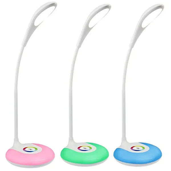 USB újratölthető RGB LED íróasztali lámpa, 3 fokozatú érintős fényerő, 5W