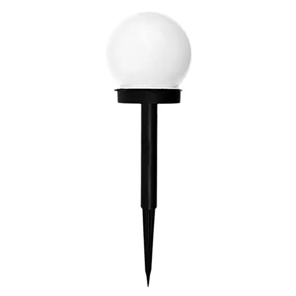 Kerti napelemes LED lámpa, fehér gömb, leszúrható, 38 cm, IP43