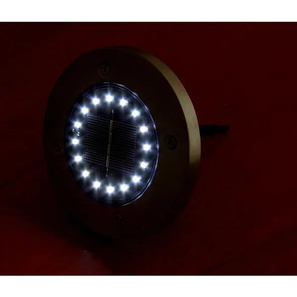 Szolár kerti LED lámpa, 16 LED, IP67, 6500 K, 13 cm, fekete-inox