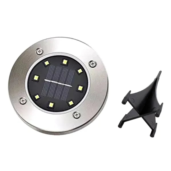 4 db napelemes tárcsa alakú kerti lámpa, 8 LED, IP67, 4000K
