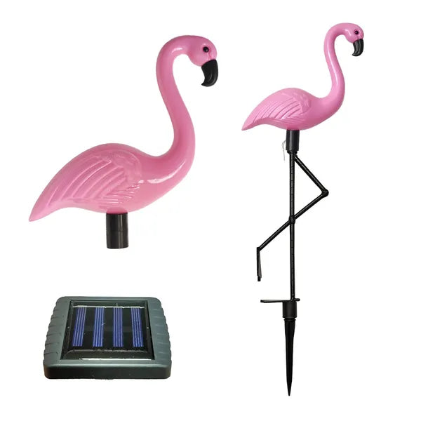 3 db-os napelemes LED flamingó kerti lámpaszett, IP65, 52 cm