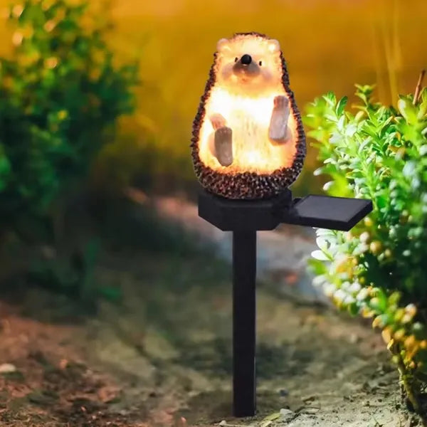 Napelemes LED sün alakú kerti lámpa, meleg fehér fény, IP67, 38 cm