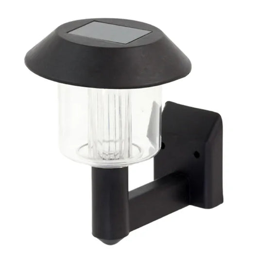 Napenergiás LED fali kerti lámpa, hideg fehér, 12 cm, fekete
