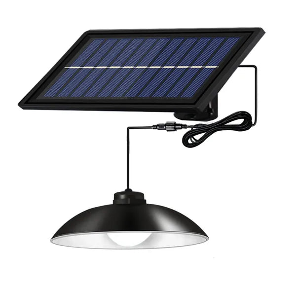 Függesztett napelemes LED kerti csillár, 16 LED, távirányító, 3 m kábel