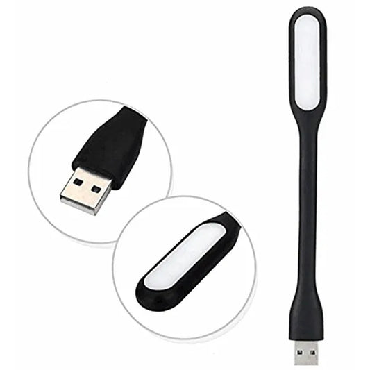 Rugalmas laptop lámpa 6 LED-del, USB csatlakozással, hideg fehér, fekete