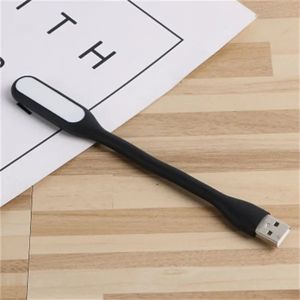 Rugalmas laptop lámpa 6 LED-del, USB csatlakozással, hideg fehér, fekete