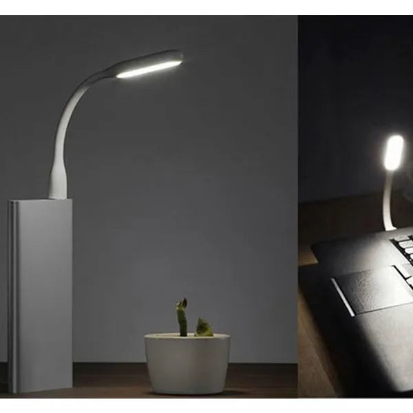 Rugalmas laptop lámpa 6 LED-del, USB csatlakozással, hideg fehér, fekete