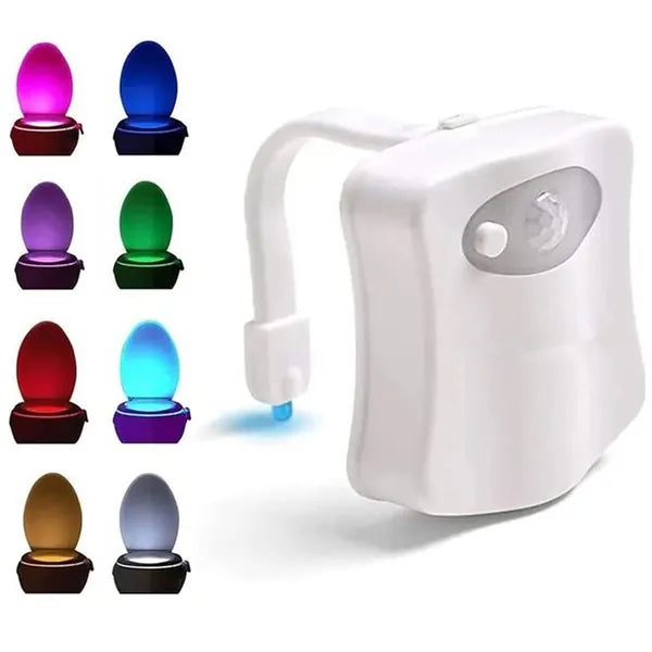 LED WC éjszakai fény mozgás- és fényérzékelővel, RGB, 3×AAA