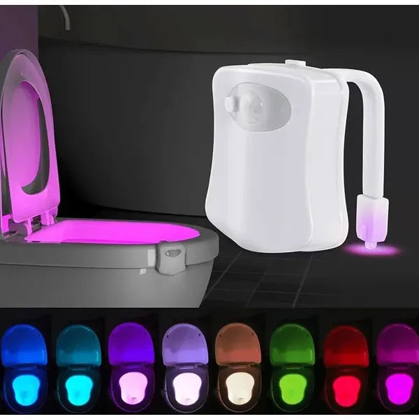 LED WC éjszakai fény mozgás- és fényérzékelővel, RGB, 3×AAA