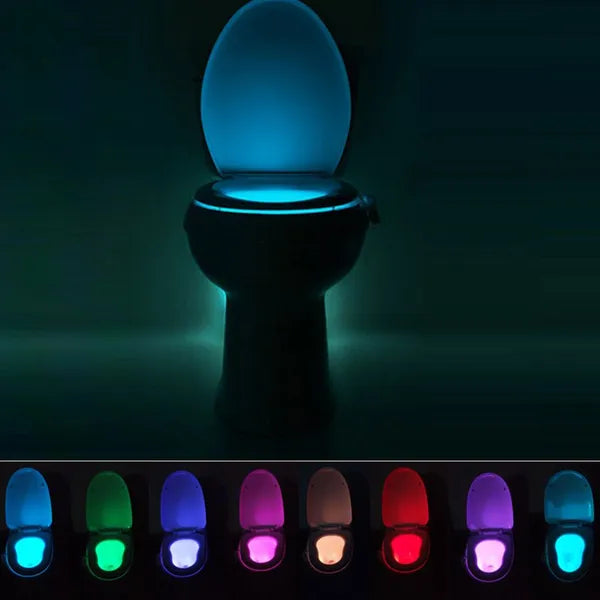 LED WC éjszakai fény mozgás- és fényérzékelővel, RGB, 3×AAA