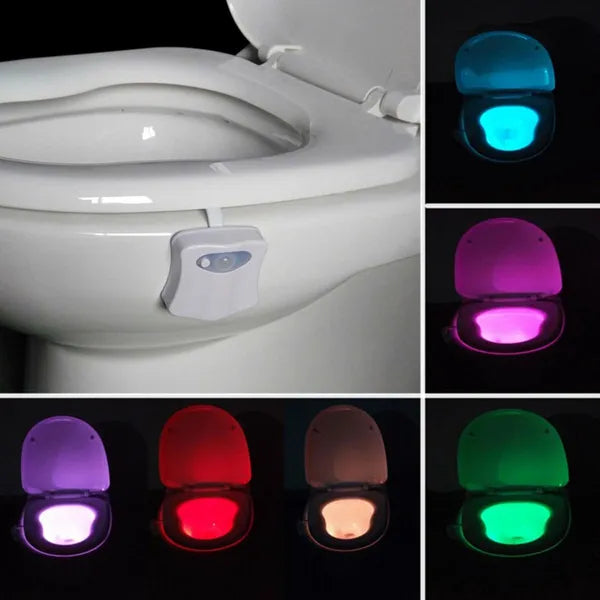 LED WC éjszakai fény mozgás- és fényérzékelővel, RGB, 3×AAA