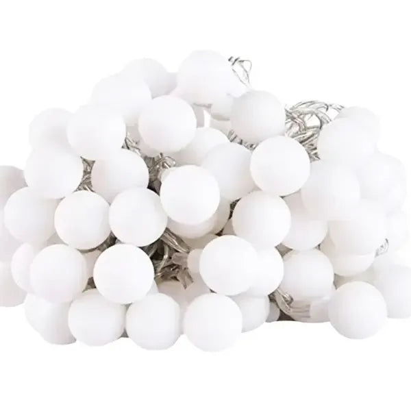 Kültéri fényfüzér 100 db LED gömbizzóval, meleg fehér, 10 m, fehér