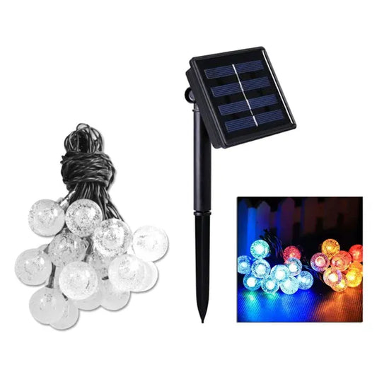Napelemes kültéri girland 20 RGB LED, 4,85 m, IP44
