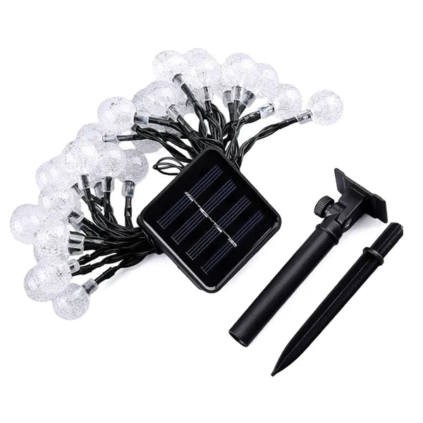 Napelemes kerti fényfüzér, 6,2 m, 30 LED, meleg fehér, IP44