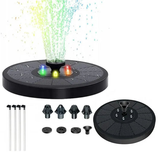 Napelemes kerti tószökőkút szivattyú RGB LED világítással, 150 L/h, 60 cm