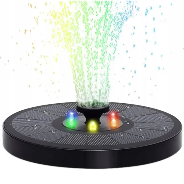 Napelemes kerti tószökőkút szivattyú RGB LED világítással, 150 L/h, 60 cm