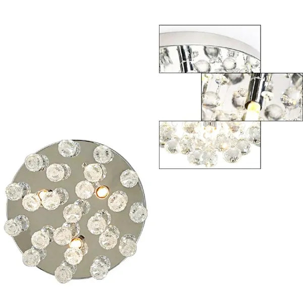 Függő mennyezeti csillár kristályokkal, krómozott, 3 LED G9 60W