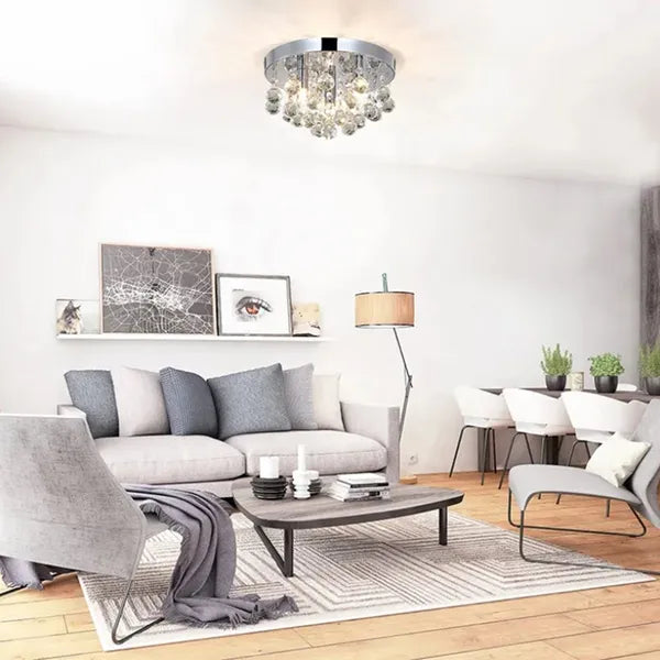 Függő mennyezeti csillár kristályokkal, krómozott, 3 LED G9 60W
