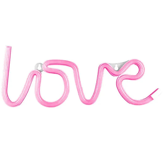 LED neon LOVE feliratú fali lámpa, elemes, lila, 34,5×13 cm