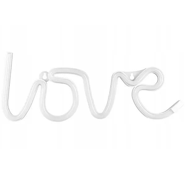 LED neon LOVE feliratú fali lámpa, elemes, lila, 34,5×13 cm