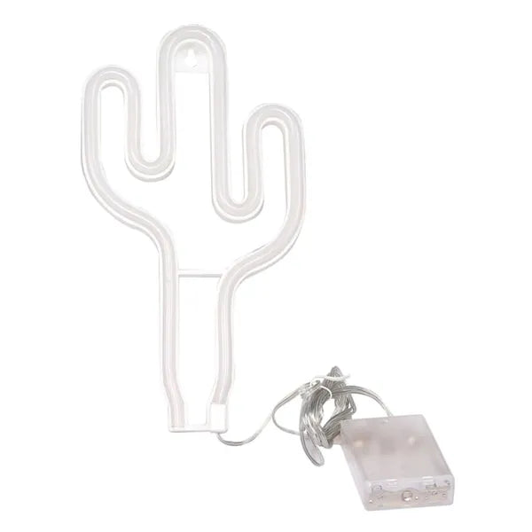 Kaktusz alakú LED neon dekorációs lámpa, USB/AA, 26 cm, zöld