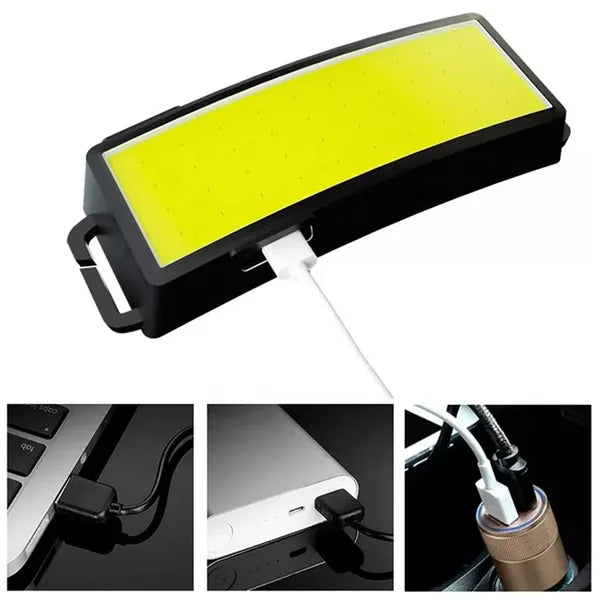 LED COB kompakt fejlámpa, USB, vízálló, 500 lm