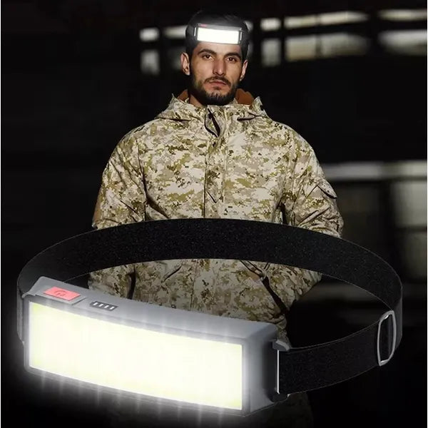 LED COB kompakt fejlámpa, USB, vízálló, 500 lm