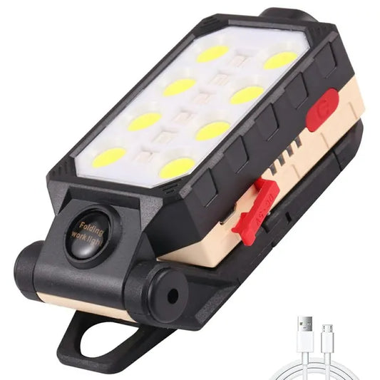 Akkumulátoros COB LED munkalámpa, 8 W, mágneses talp, 2200 mAh