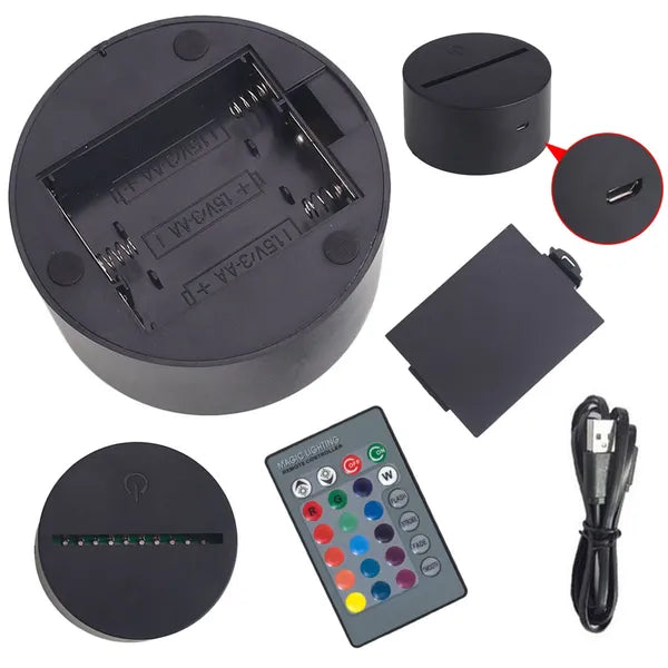 3D LED éjjeli lámpa tűzoltóautó, RGB, távirányítóval, USB/AA, akril