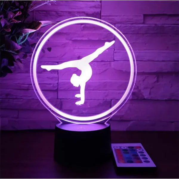 3D LED éjjeli lámpa – akrobata minta, RGB, távirányító, USB/AA