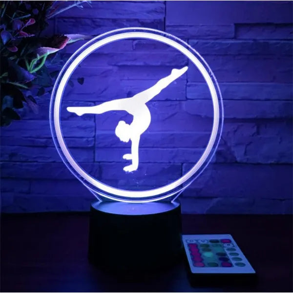 3D LED éjjeli lámpa – akrobata minta, RGB, távirányító, USB/AA