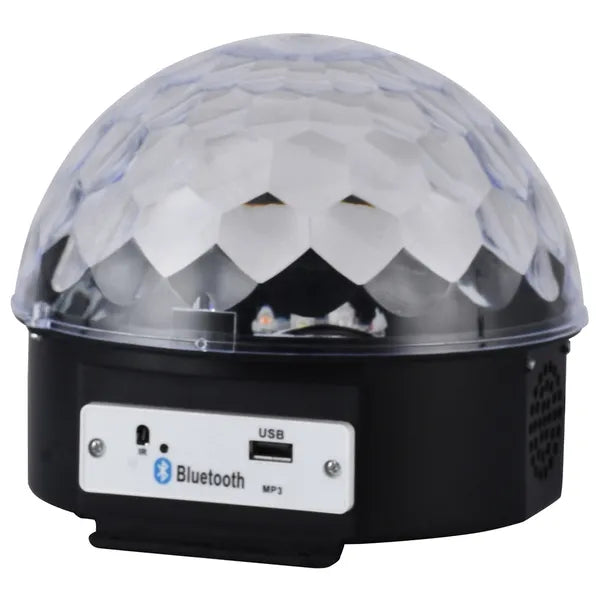 Bluetooth MP3 disco gömb projektor, 6 színű LED, 18 W, hangvezérlés, USB