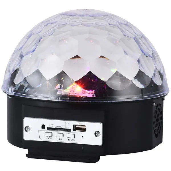 LED diszkógömb projektor MP3 lejátszóval, USB/SD, távirányító, 18 W