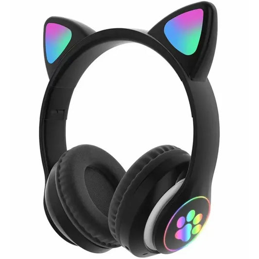 Gyerek bluetooth fejhallgató led macskafülekkel
