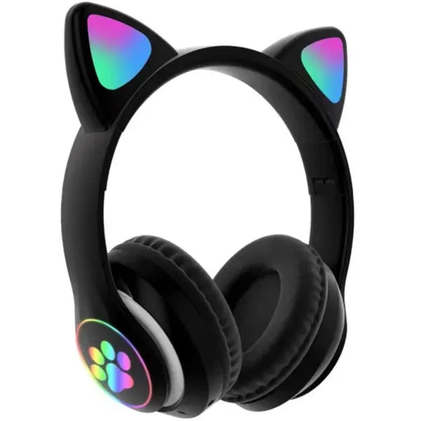 Gyerek bluetooth fejhallgató led macskafülekkel