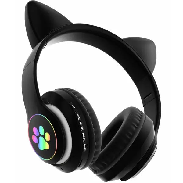 Gyerek bluetooth fejhallgató led macskafülekkel